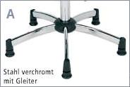Stahl verchromt mit Gleiter